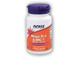 Mega D3 & MK-7 Vitamín d3 5000 IU & Vitamín K2 180ug 60 rostlinných kapslí